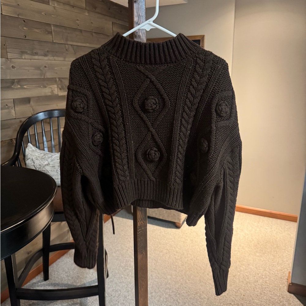 Forever 21 Chocolate Ribbed Sweater L